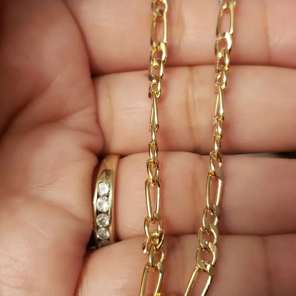 Gold Plated Figaro Chain Necklace